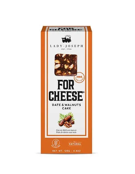 Date and walnuts cake for cheese. Wrapped individually in small portion