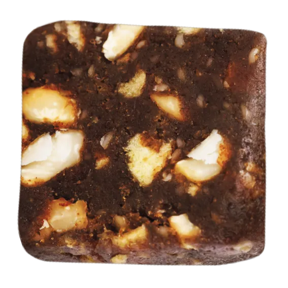 Date and walnuts cake for cheese. Wrapped individually in small portion