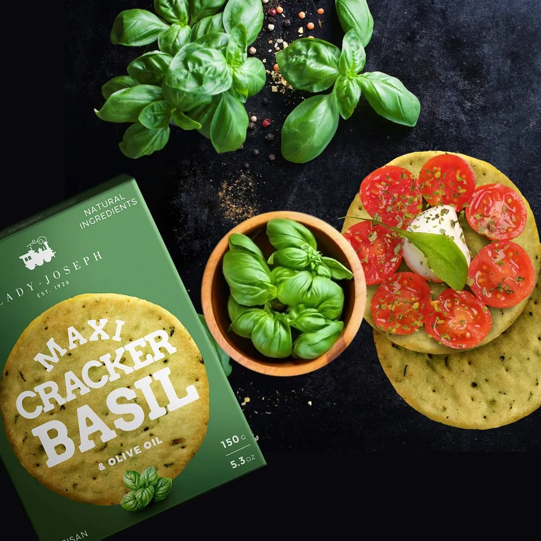 Maxi Cracker With Basil And Olive Oil, 5.3oz