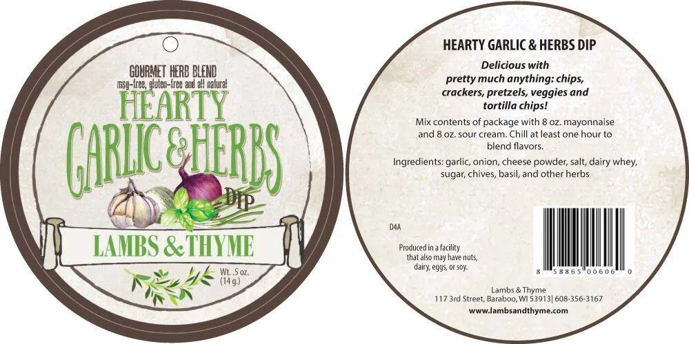 Hearty Garlic and Herbs Dip - Half Dozen