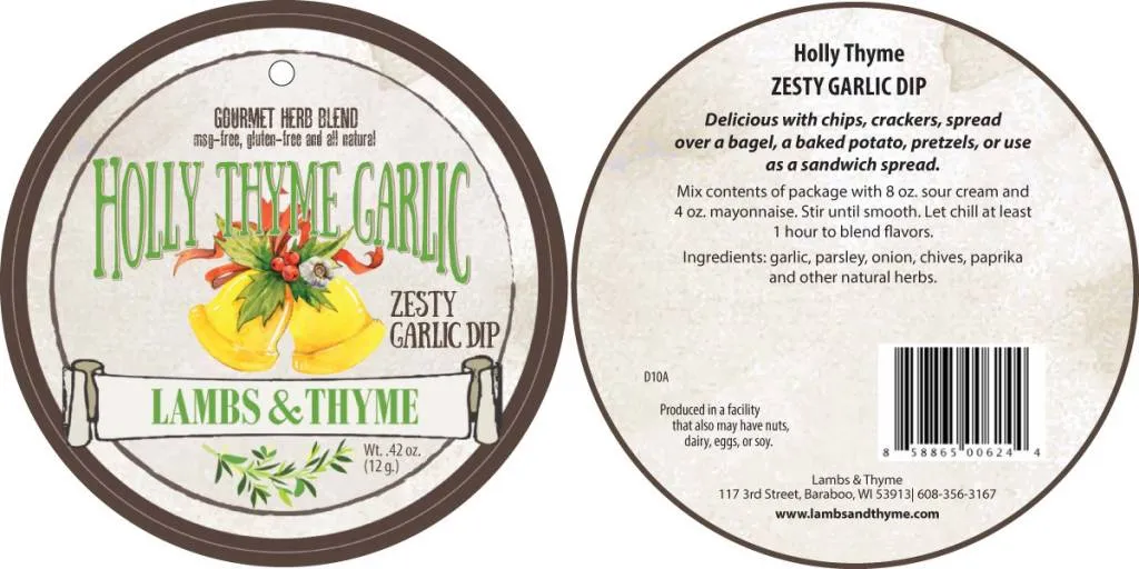 Holly Thyme Garlic Dip - Dozen