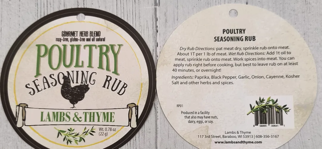 Poultry Seasoning Rub - Half Dozen