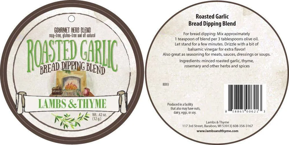 Roasted Garlic Bread Dipping Blend - Dozen