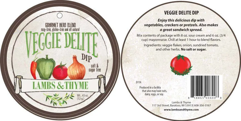 Veggie Delite Dip - Half Dozen