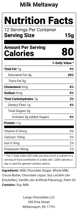 Meltaway, 12 PC -  Chocolate Milk Blueberry Fill