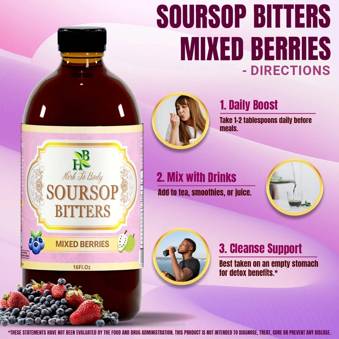 Soursop Bitters Mixed Berries – Immune & Digestive Support 