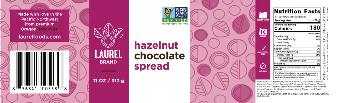 Hazelnut Chocolate Spread, 11 oz Pet Jar