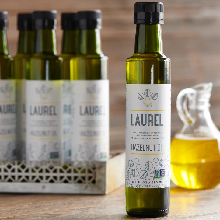 Hazelnut Oil, 8.5 oz Glass Round W Pour Spout