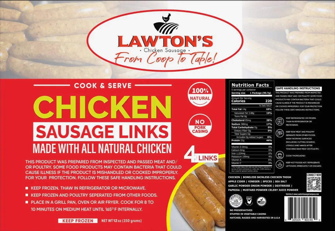 Lawton's Original Chicken Sausage Links (4 Links per lbs)