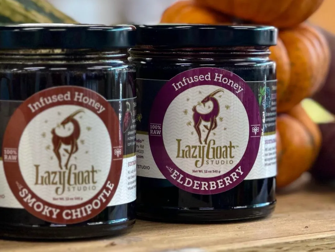 Elderberry Infused Honey by Lazy Goat Studio, 12oz
