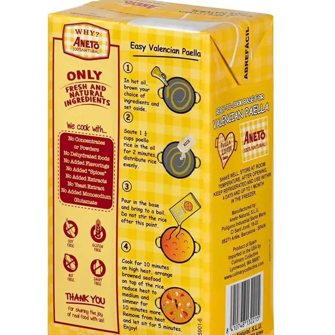 Aneto 100% Natural Valencian Paella Cooking Base Broth