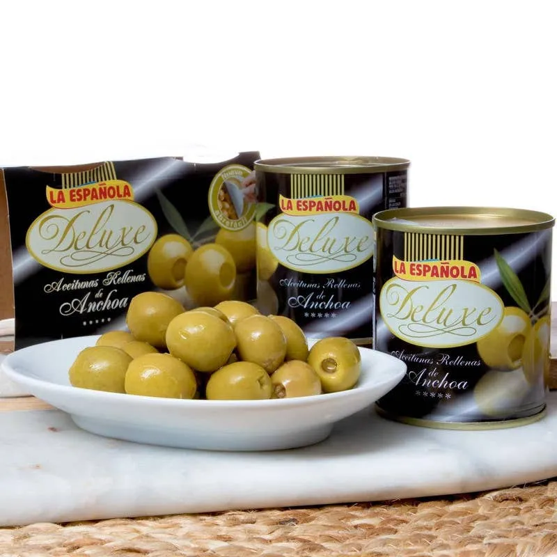 "Deluxe" Anchovy Stuffed Manzanilla Olives | 2-pack
