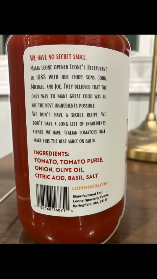 Leone's Marinara Sauce