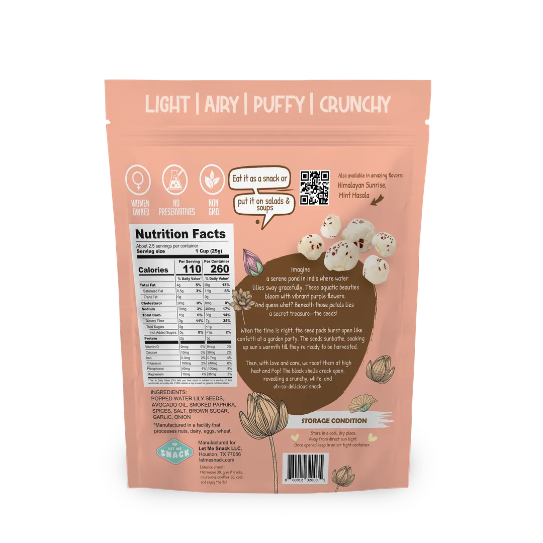 Barbecue - Popped Water Lily Seeds - Smoky flavor