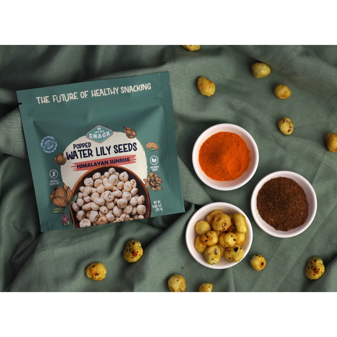 Himalayan Sunrise - Popped Water Lily Seeds - Turmeric and Himalayan Pink Salt