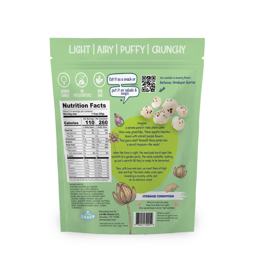 Mint Masala - Popped Water Lily Seeds - Clean Ingredients