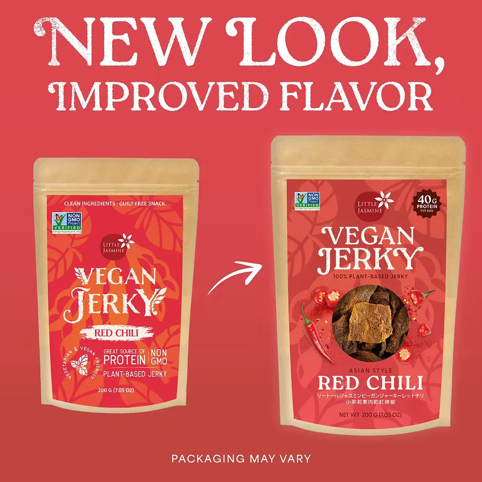 Non-GMO Little Jasmine Vegan Jerky - Red Chili