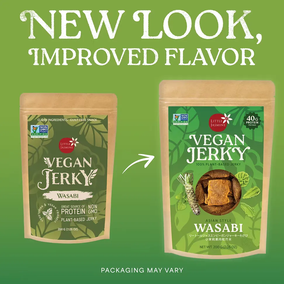 Non-GMO Little Jasmine Vegan Jerky - Wasabi