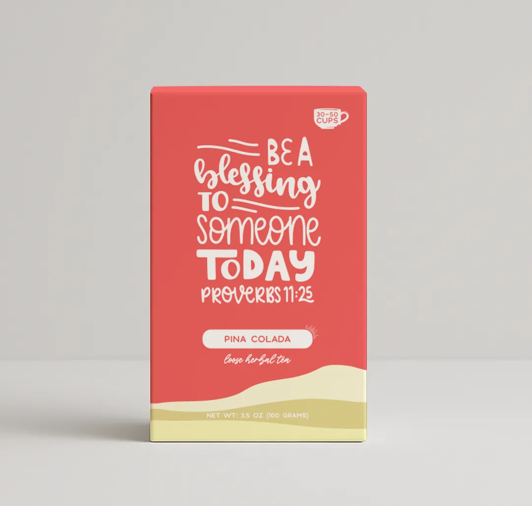 Bible Verse Tea "Be A Blessing" Pina Colada Herbal Tea variant