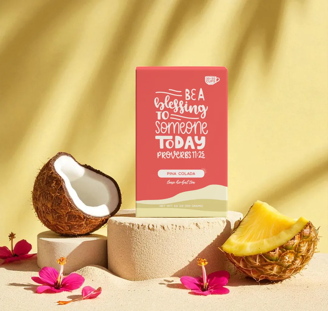 Bible Verse Tea "Be A Blessing" Pina Colada Herbal Tea