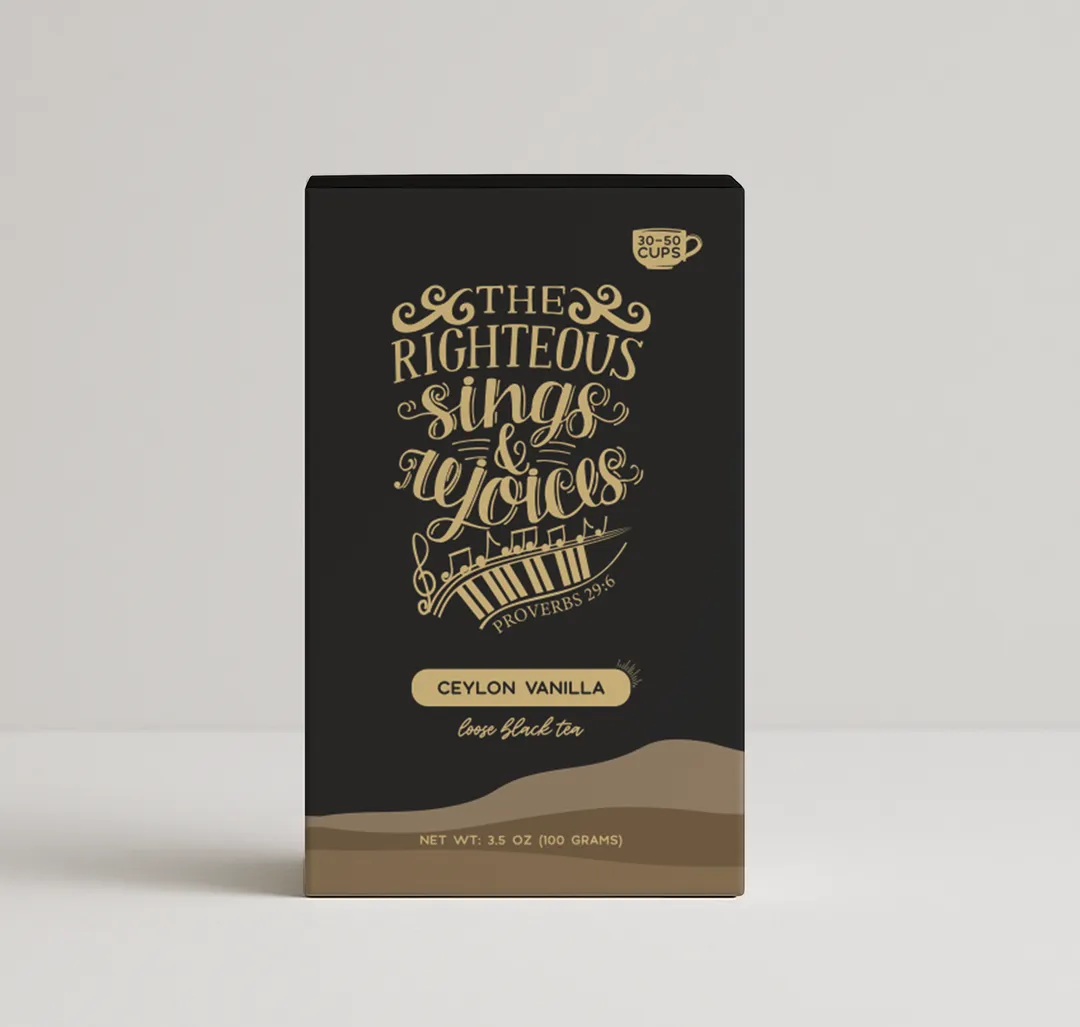 Bible Verse Tea "The Righteous Sings And Rejoices" variant