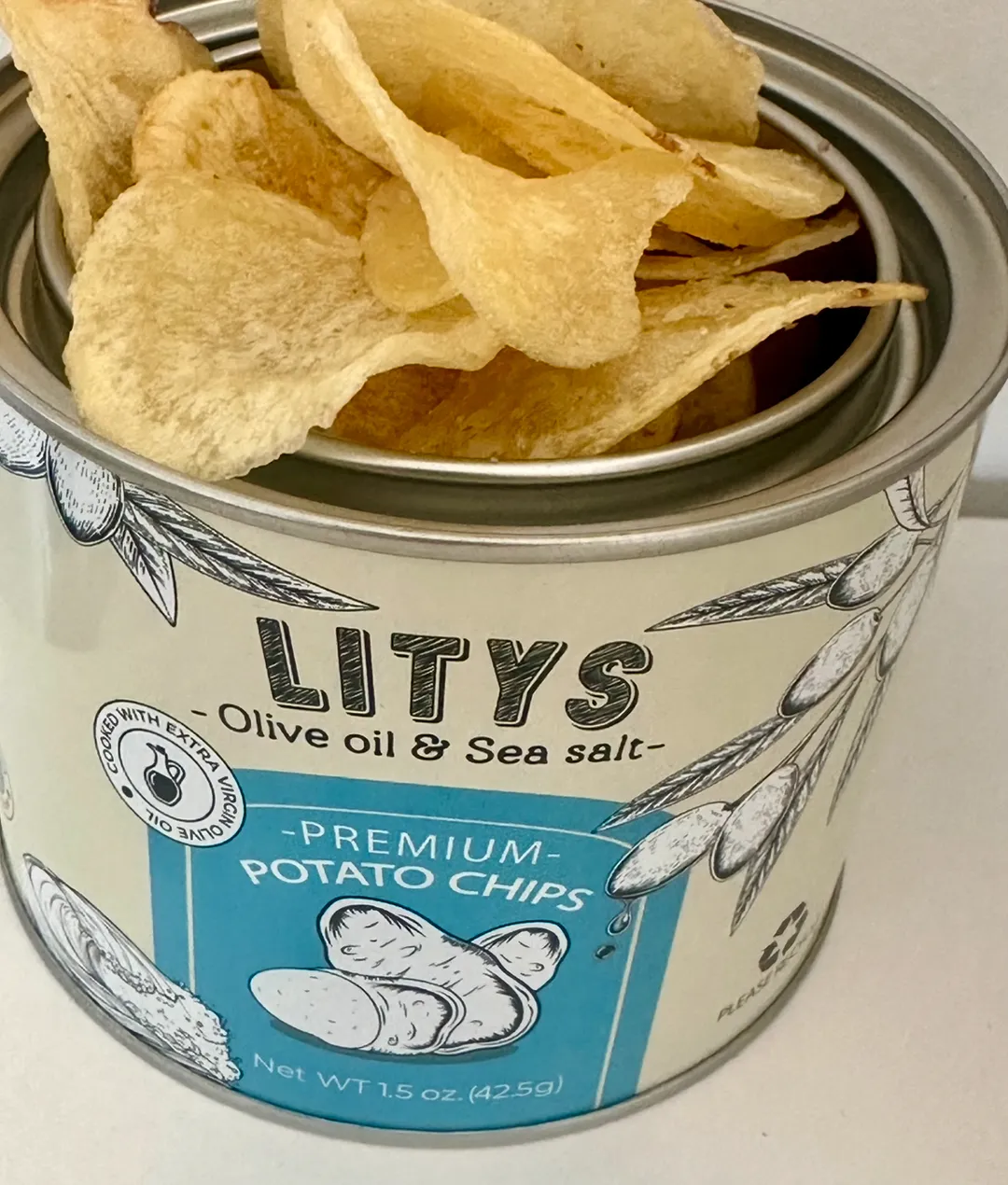 Litys premium potatos chips 1,5oz olive oil sea salt