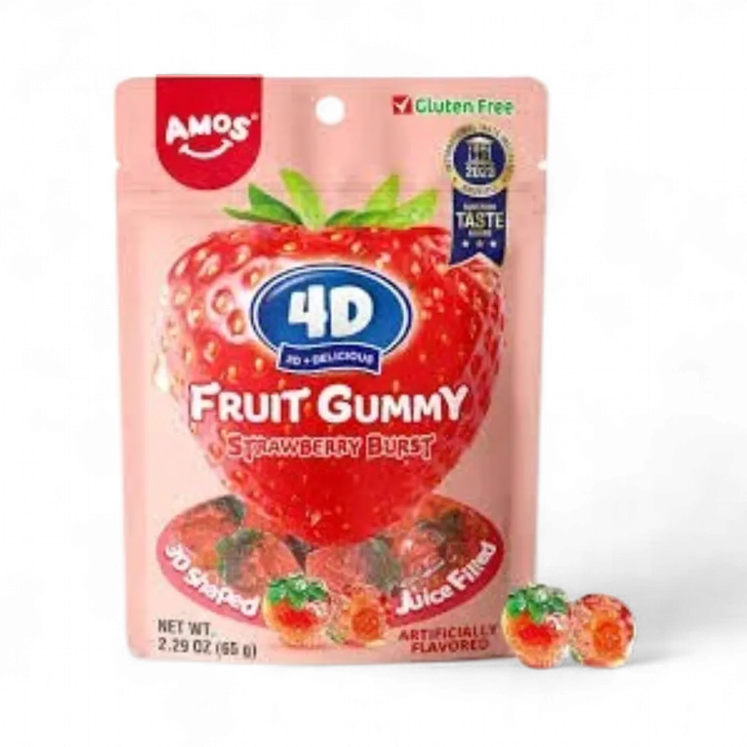 4D Fruit Gummy Strawberry Burst 12 Ct 6 Oz Standing Bag