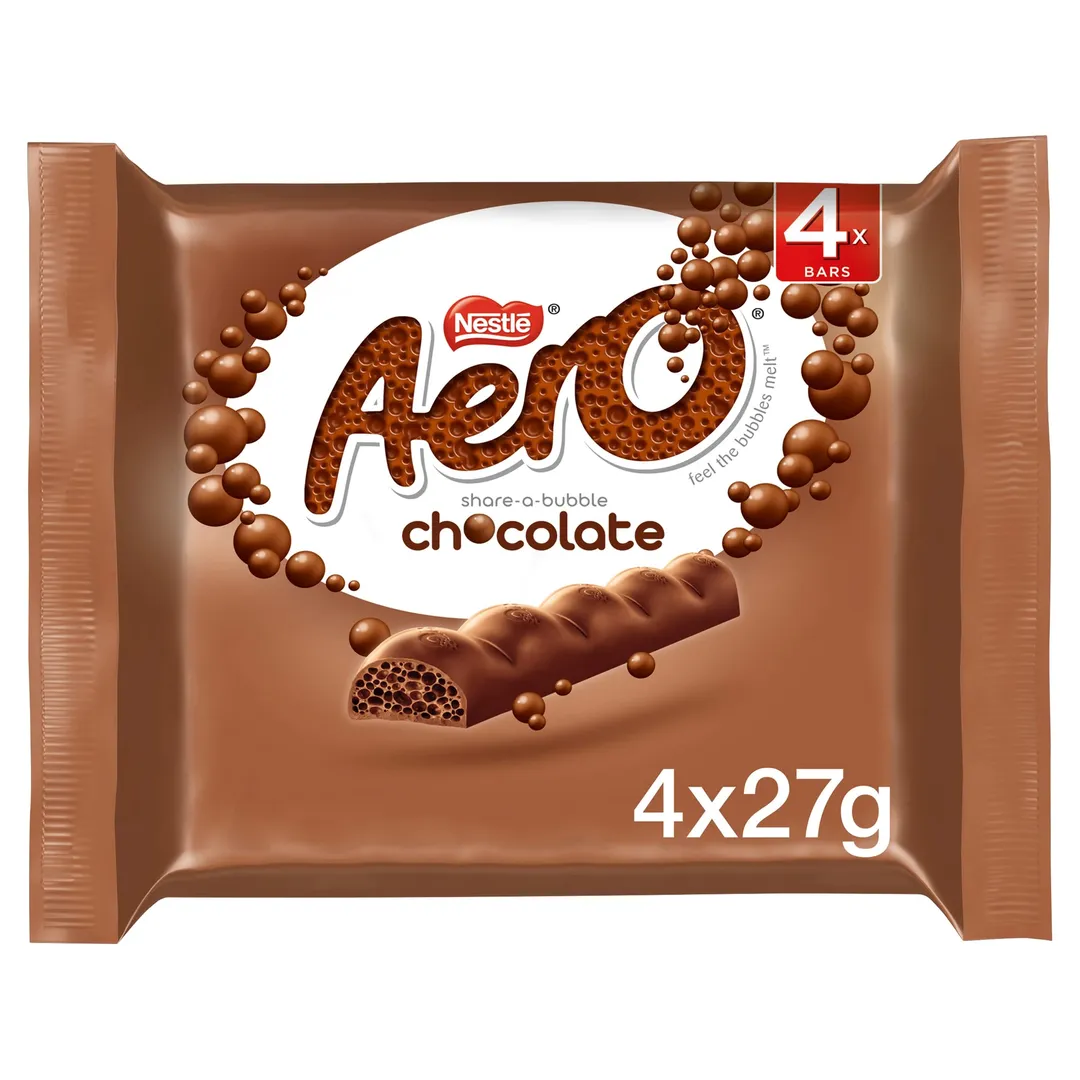 Aero 4 Bars 0.95 Oz Milk Chocolate Bubble Pack