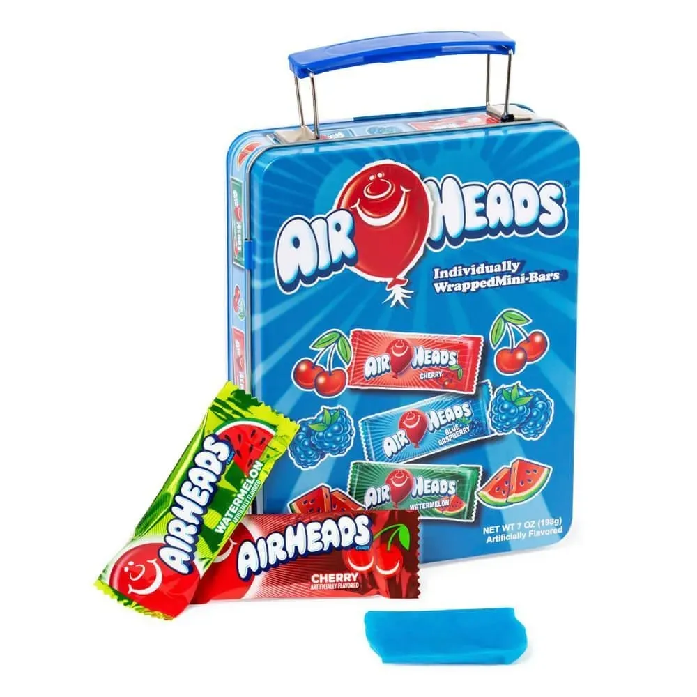 Airheads Mega Lunch Box Tin Filled Candy 6.3oz