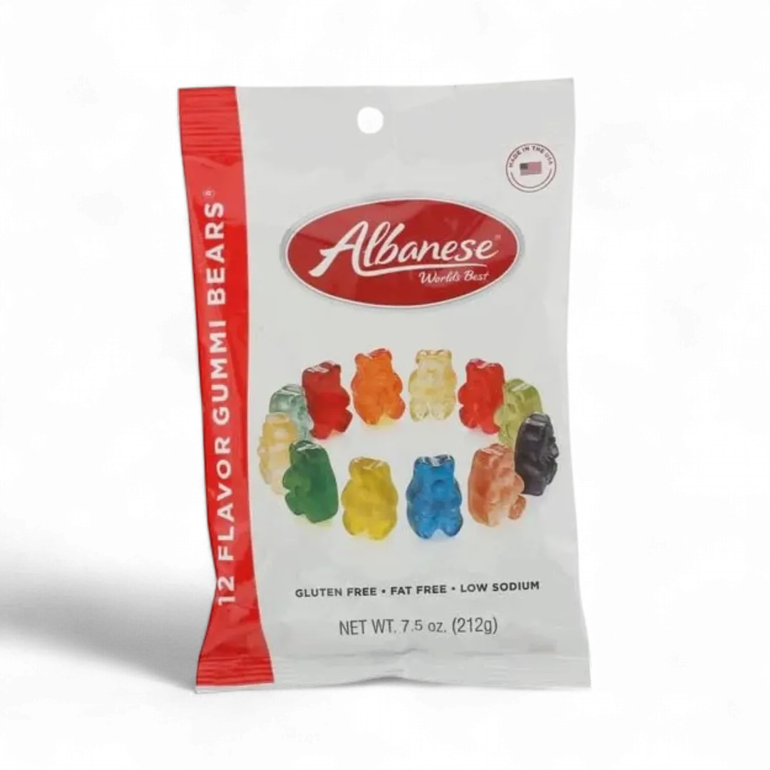 Albanese 7.5 Oz 12 Flavor Gummi Bears Peg Bag