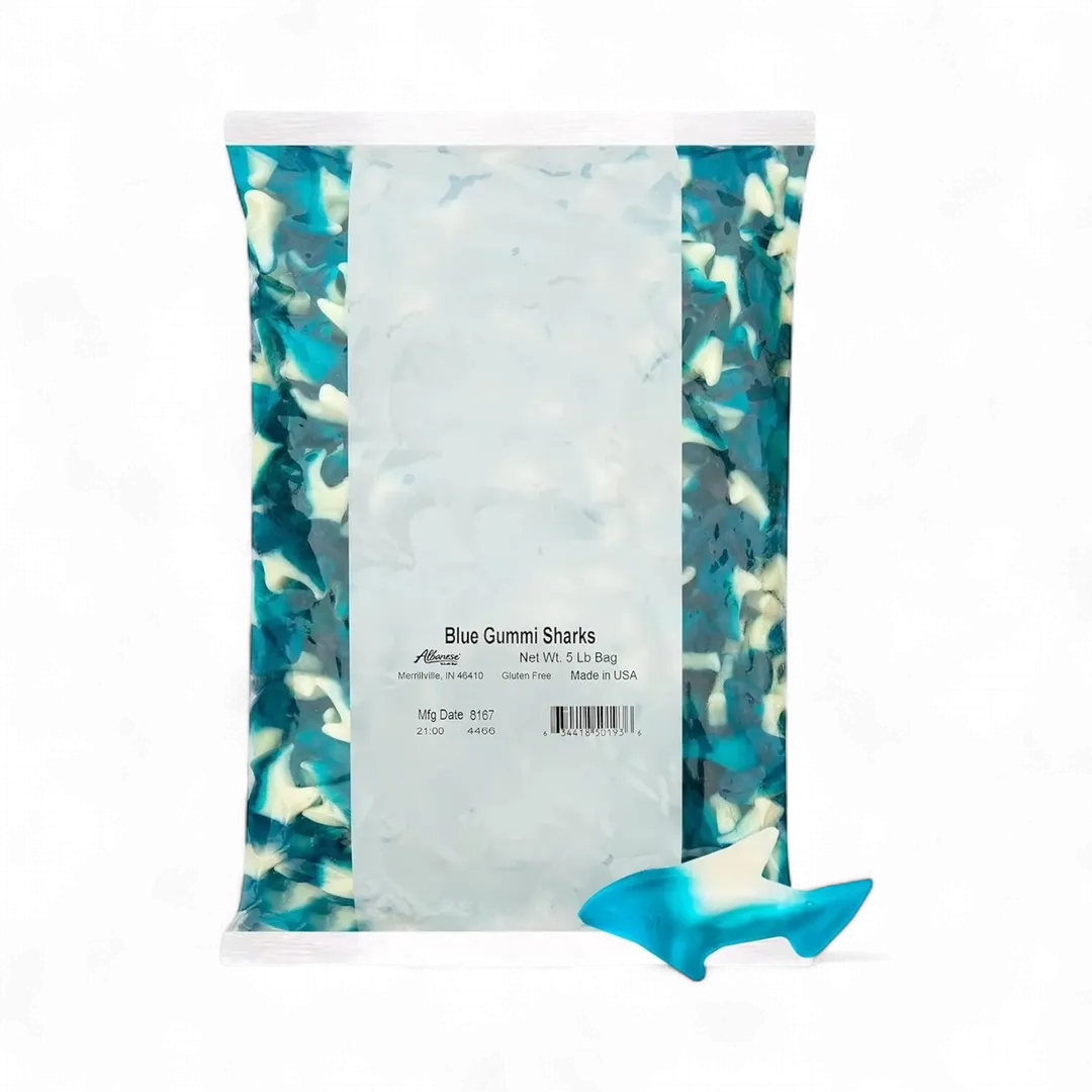 Albanese Blue Gummi Sharks 5 pound bag