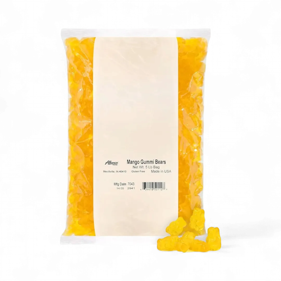 Albanese Mango Gummi Bears 5 Pound Bag Bulk