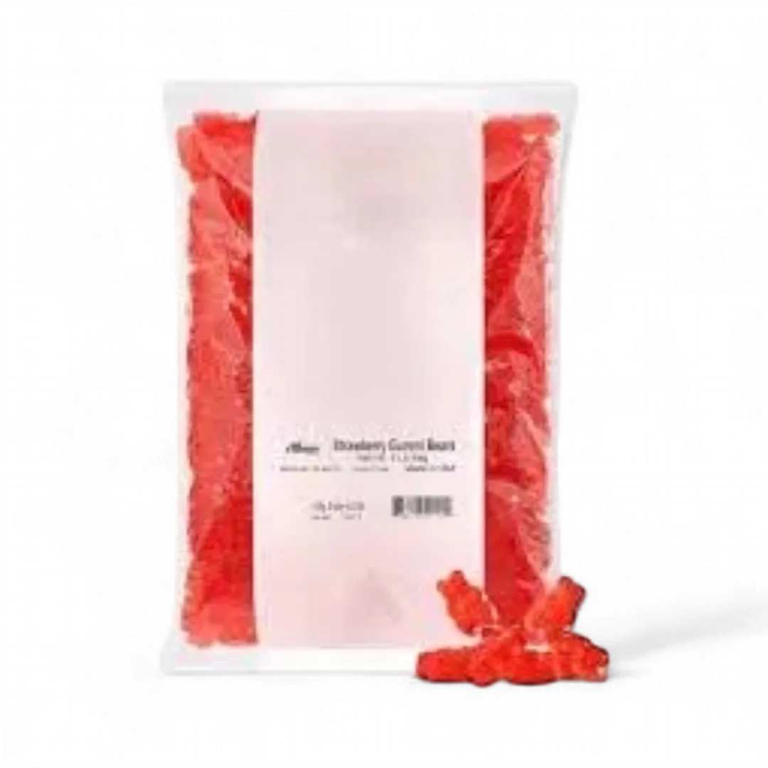 Albanese Strawberry Gummi Bears 5 Pound Bag Bulk