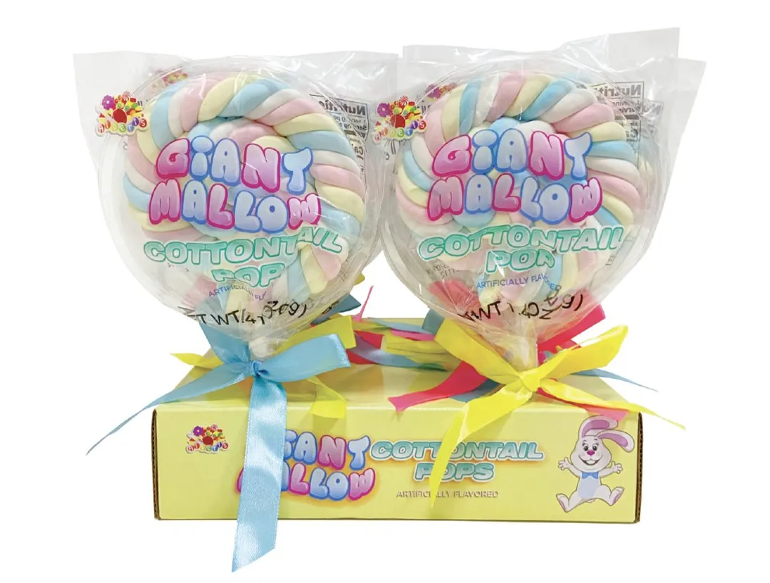 Alberts Easter Giant Mallow Cottontail Lollipop 12ct