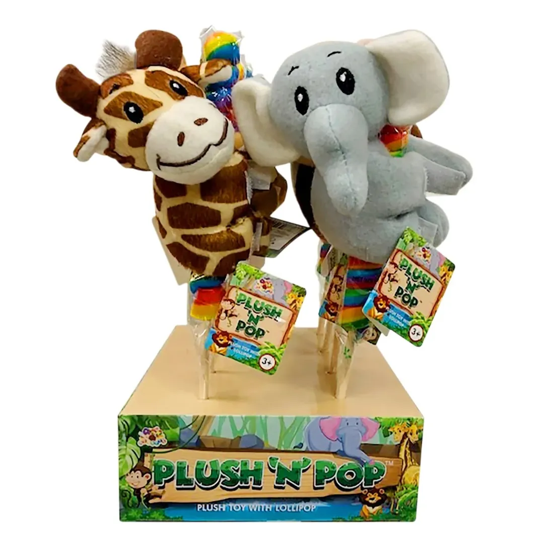 Alberts Plush N Pop Stuffed Animal Lollipop Stand 8ct