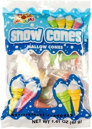 Albert's Snow Mallow Cones Candy 1.13 oz Peg Bag
