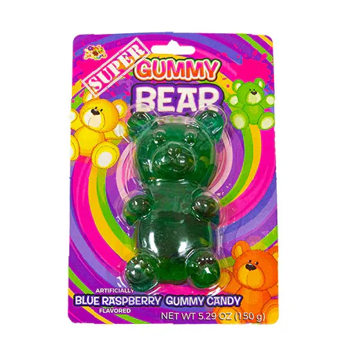 Alberts Super Gummy Bear Blue Raspberry 5.29 oz 5" Blister variant