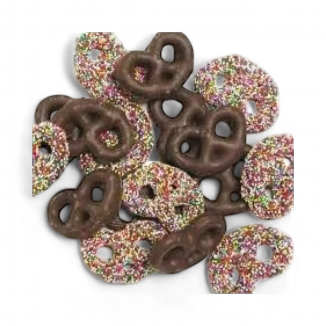Asher Milk Chocolate Mini Pretzel Multi Seed 4 POUND BOX 200 PIECES