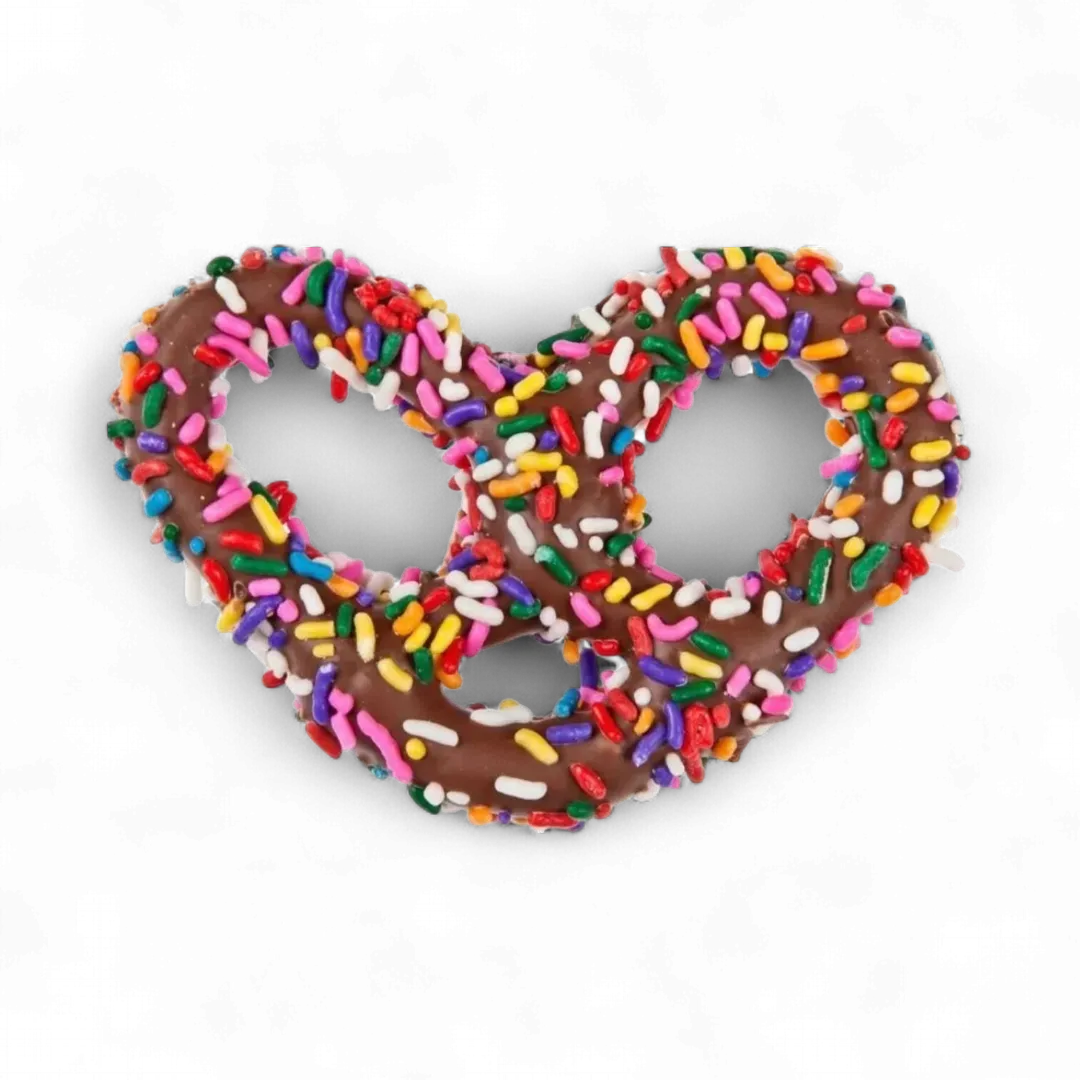Asher Milk Chocolate Pretzels Rainbow Jimmy Sprinkles 7lb