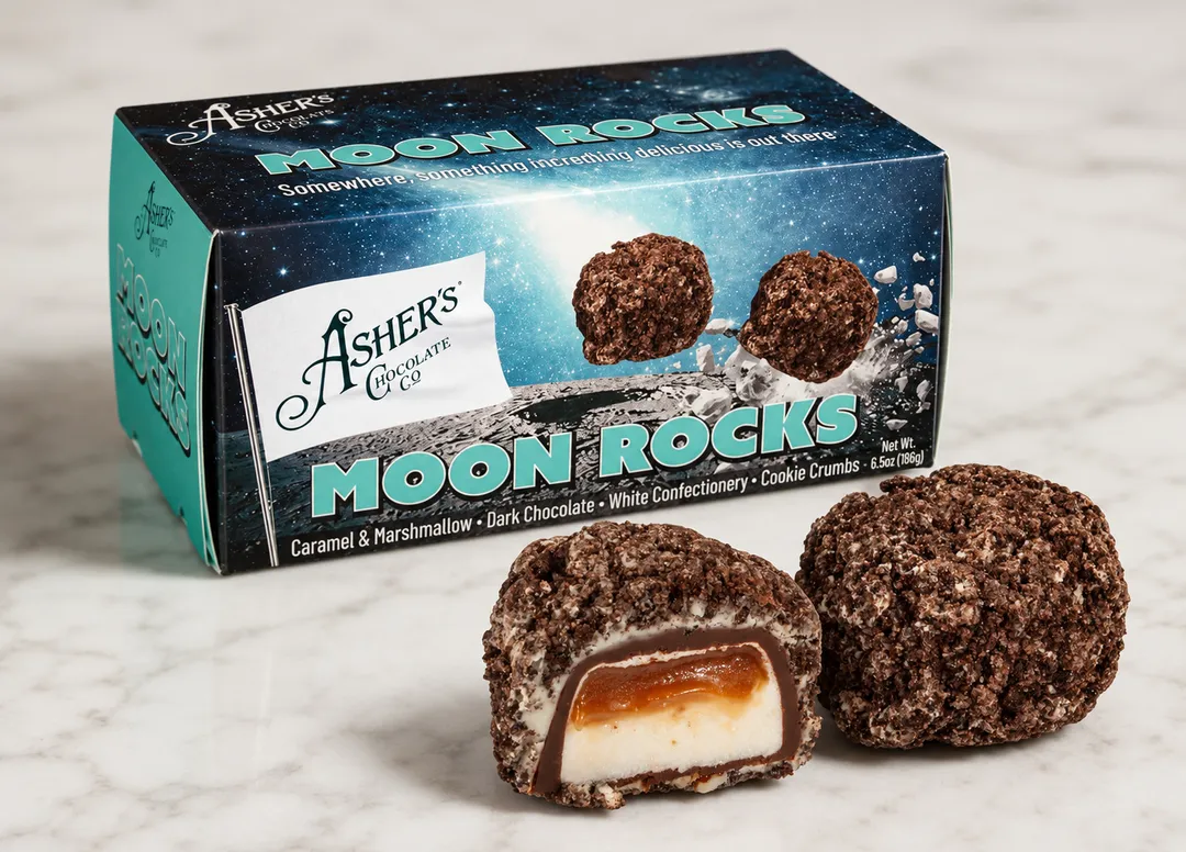 Asher's Dark Chocolate Caramel Marshmallow Moon Rocks 6oz 4ct