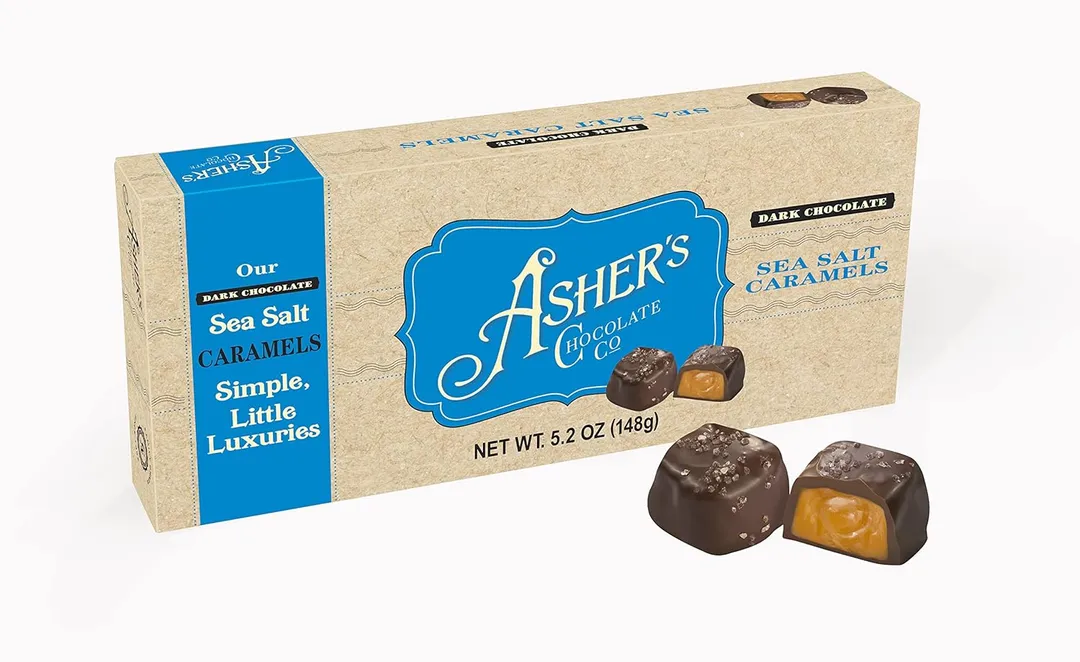Asher's Dark Chocolate Sea Salt Caramel Gift Box 5.2oz 6 ct