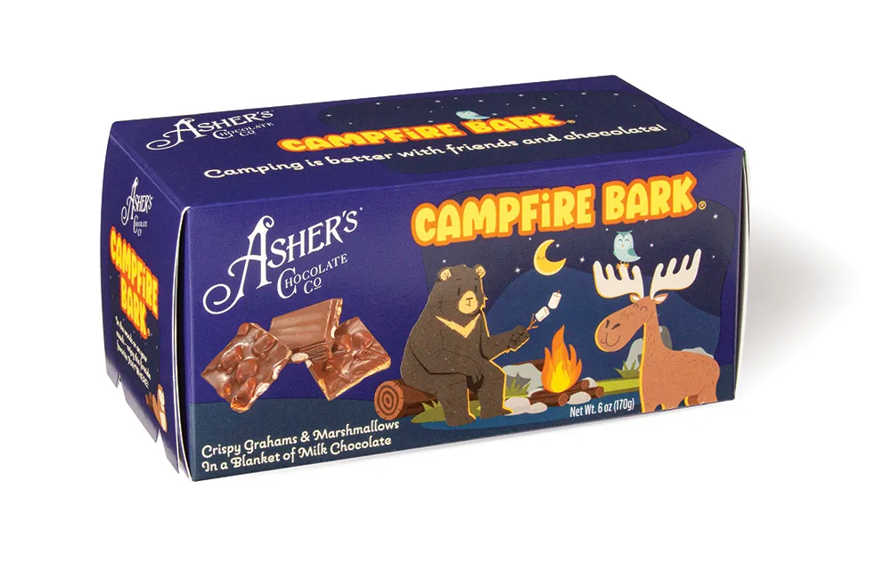 Asher's Milk Chocolate Campfire Bark Graham 6oz Box 4 ct