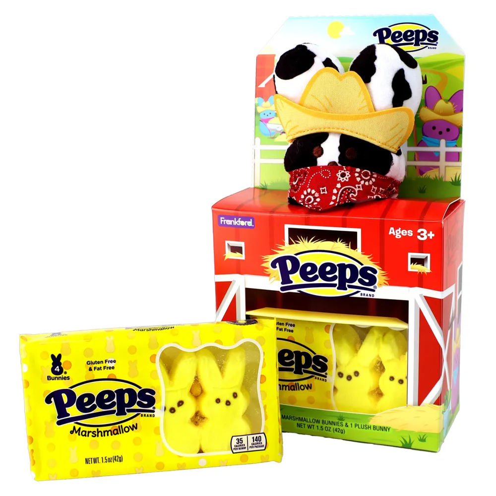 Assorted Easter Peeps Plush Farm House Bunny 1.5oz 6ct