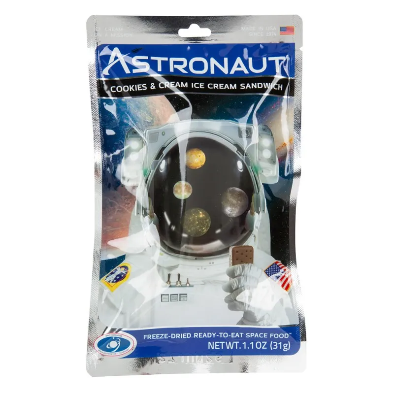 Astronaut Freeze Dried Cookies Cream Ice Cream Sandwich 1oz 10ct