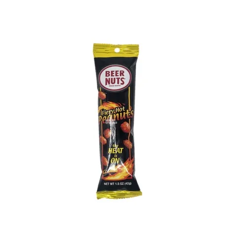 Beer Nuts Fiery Hot Peanut Tube Bag 1.75oz 12 ct Tray