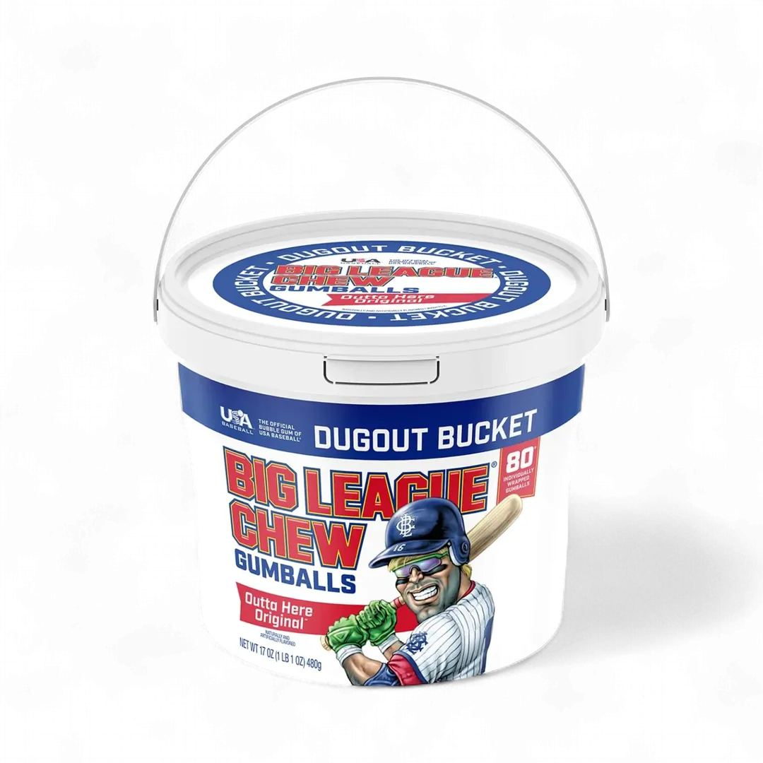 Big League Chew Gumballs 80 Count Individually Wrapped Bucket