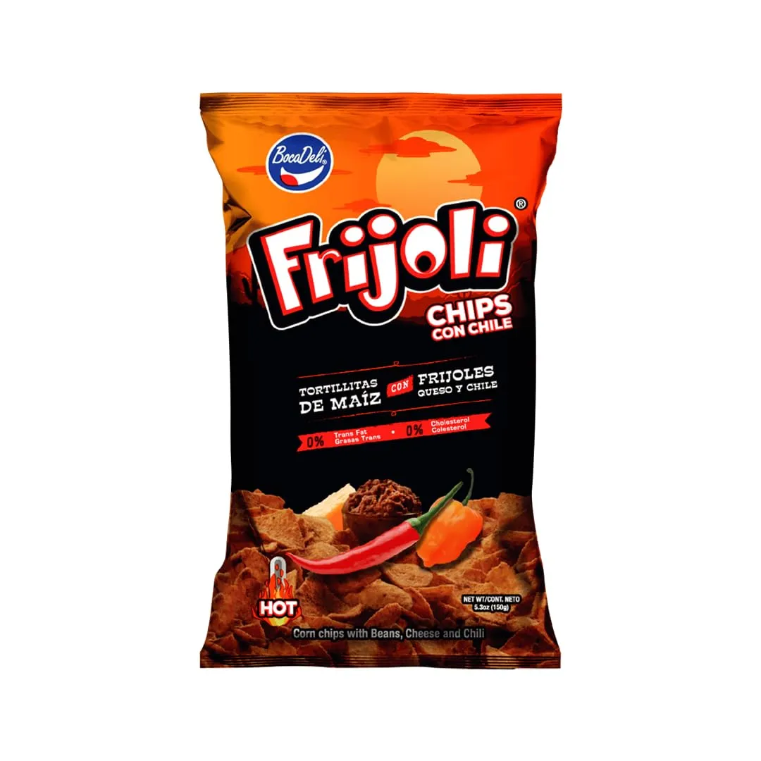 BocaDeli Frijoki Con Chili Bean Flavor Corn Chips 5.3 oz Bag