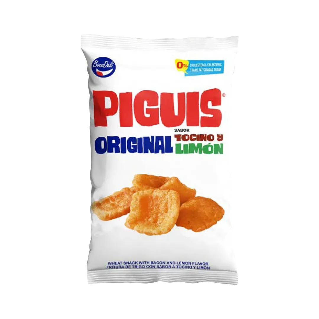BocaDeli Piguis Original Bacon Lemon Wheat Puff Snacks 3.3 oz