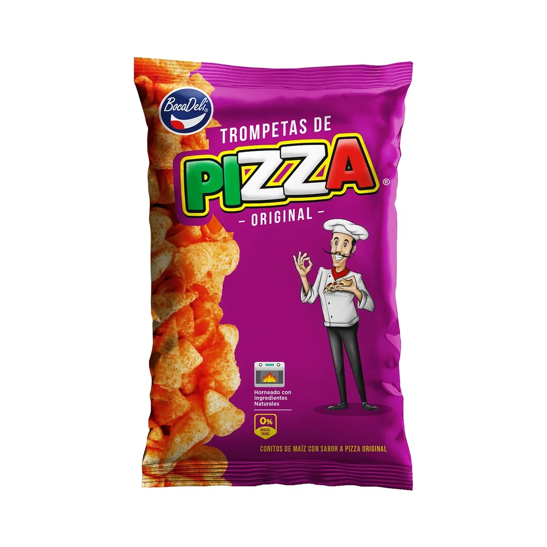 BocaDeli Trompetas Pizza Flavored Corn Snack Chips 2.6 oz
