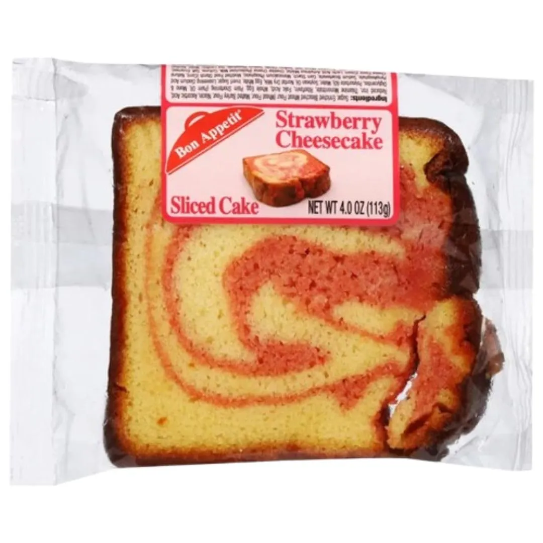 Bon Appetit Strawberry Cheesecake Cake Slice 4 oz 8 ct